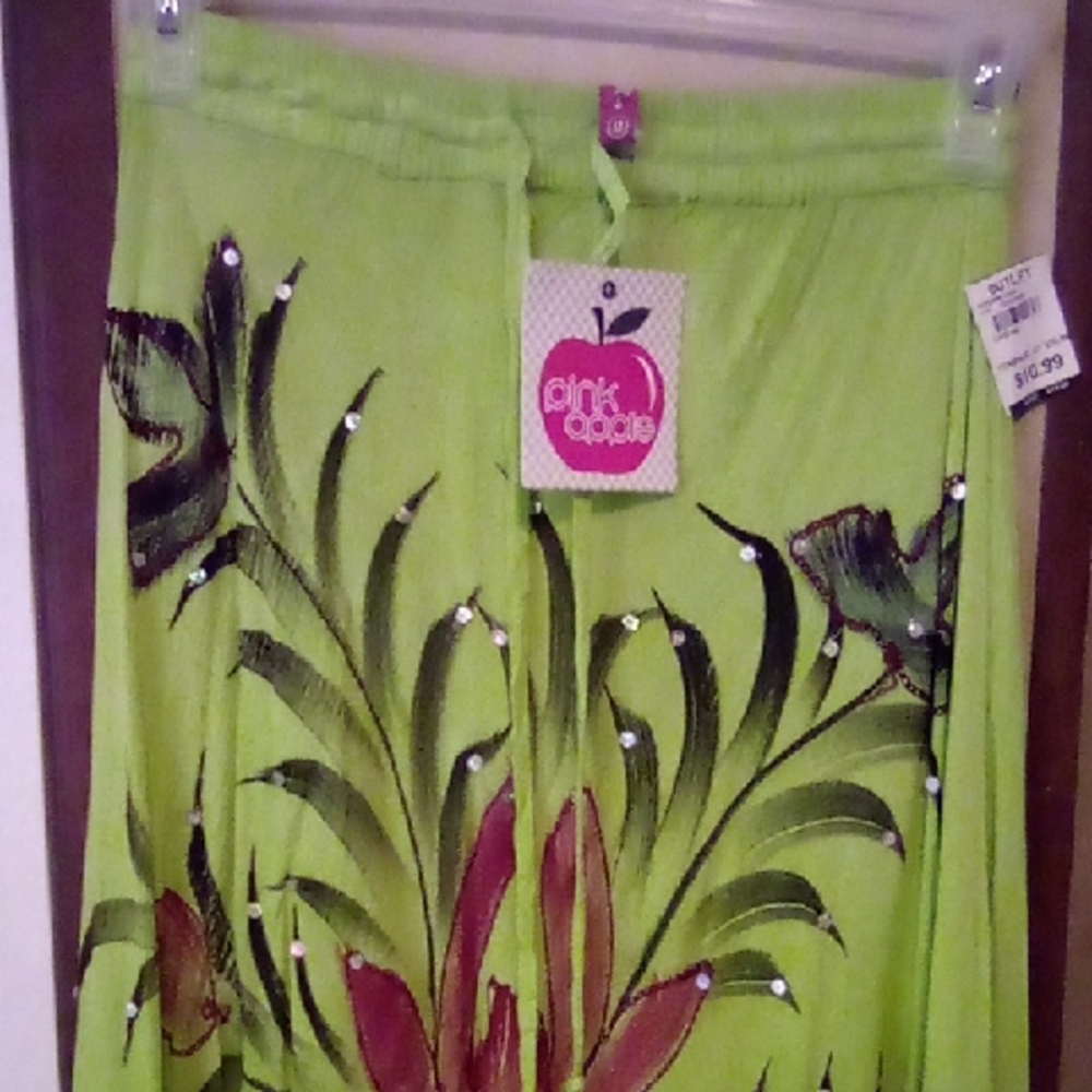 Green Floral Skirt
